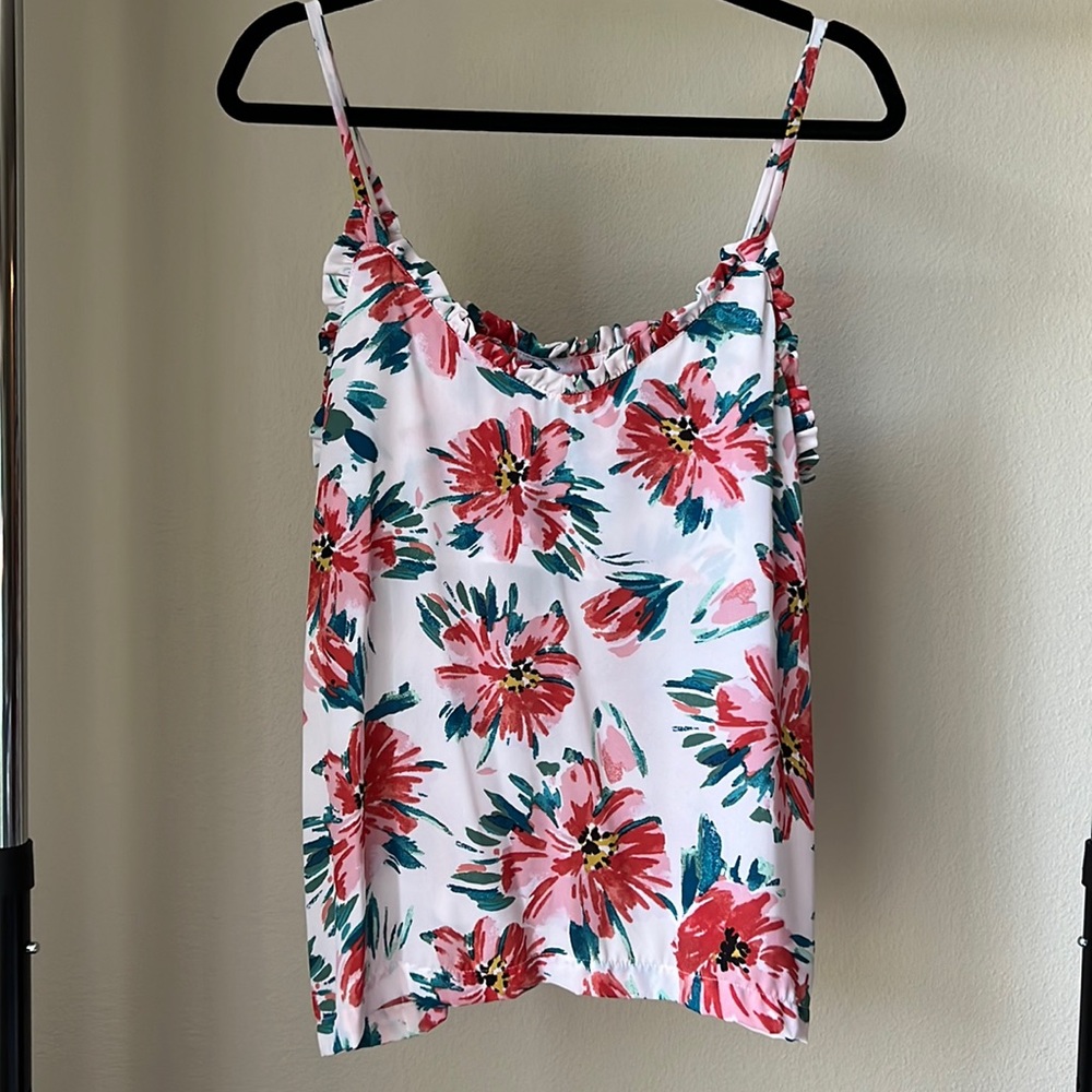 Bobeau Felicity Floral Ruffle Tank NWT